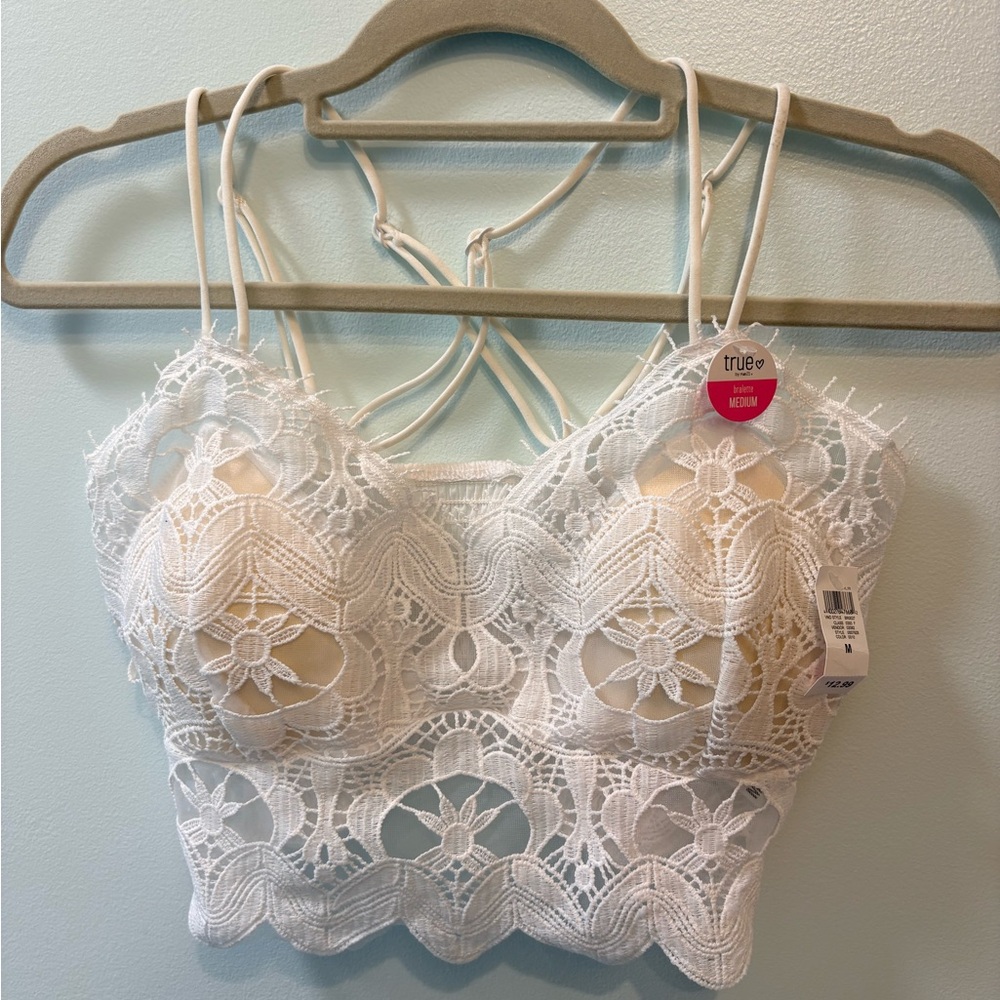 Rue21 White Lace Bralette Crop Top